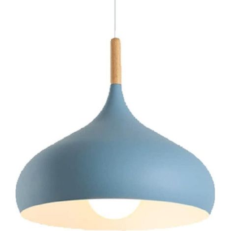 Creative macaron-shaped pendant light, modern chandelier, minimalist ceiling light for cafes, suitable for kitchens, bedside tables, tea rooms and country-style cafes (blue, 24 cm). (1/5)