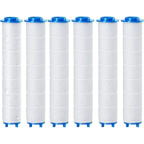 Ensemble de 6 filtres de douche remplaçables 9,5 x 2 cm pour pommeau de douche amovible, filtration par osmose inverse, chlore, fluorure et particules (9,5 x 2 cm)