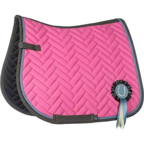 dressage pony, azzurro fumo: Sottosella inglese per pony modello Nele con decoro coccarda staccabile (1/5)