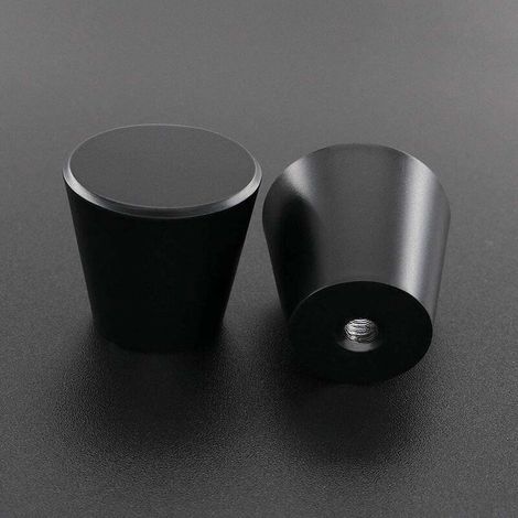 royaluxe - 10 Pièces Poignée de Meuble Cône Noir Boutons D'armoire Coniques Mode Durable, pour Porte Garde-robe, Portes D'armoires Décoratives, Cchambre Coucher, Salle Bains, Cuisine, Salon—Noir