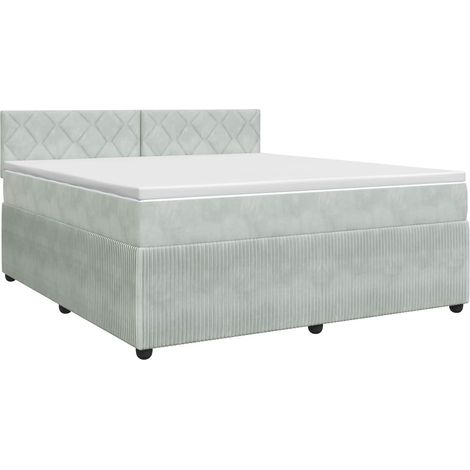 Maison Exclusive - Letto box spring con materasso Grigio Chiaro 140 x 200 cm (1/5)