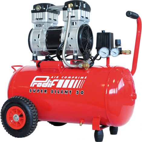 Prodif – Compresseur 50L SIL850 – 2 CV – Moteur bi-cylindre coaxial – 240 L/min – 57 dB pour ateliers et garages