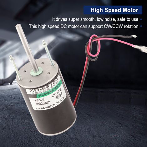 12V Gleichstrommotor 3000 U/min 150W, Hochgeschwindigkeitsbürsten im Uhrzeigersinn/gegen den Uhrzeigersinn für DIY-Generator (Hohe Leistung) (1/5)
