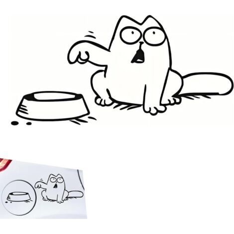HOXILEELEO - Autocollant pour voiture chat et gamelle, couleurs variées (1/5)