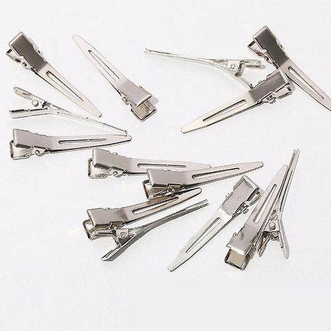 60 Pices Pince Crocodile Cheveux, Gingbiss 1,8 Pouces Mtal Argent Pinces Cheveux Avec Bote De Rangement, Pinces Cheveux Alligator Vurl Pour Salo (1/5)