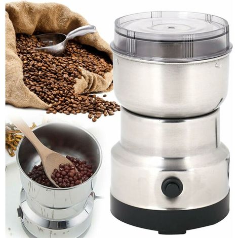 Moulin à Café Électrique, Broyeur de Grains de Café en Acier Inoxydable Moulin à Epices Broyeur Multifonctionnel (1/5)