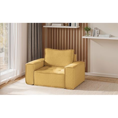 Sessel Designersessel SANDE Stoff Raven Honiggelb (1/3)