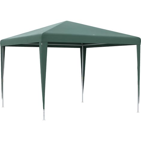 Gazebo de jardin portable 3 x 3 m avec housse anti-UV, finition verte, structure pratique et résistante, idéal pour jardin, terrasse ou événements en extérieur