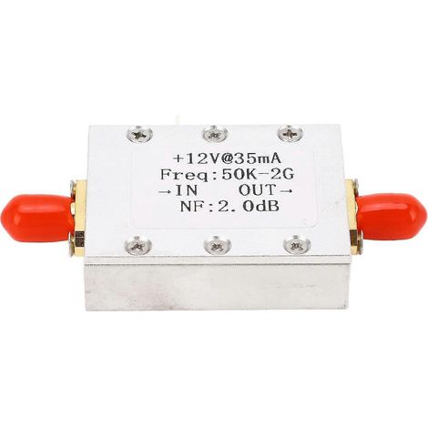 Breitbandverstärker 50 kHz–2 GHz, rauscharm (31 dB), hohe Verstärkung, 9–15 V DC, Zubehör (1/4)