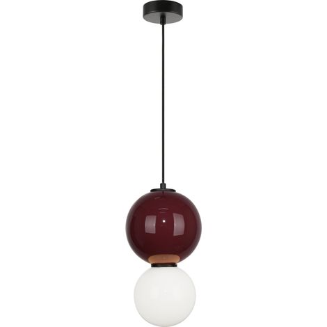 Lampada sospensione moderna bordeaux/bianco Ø18 LED 6W Italux (1/5)