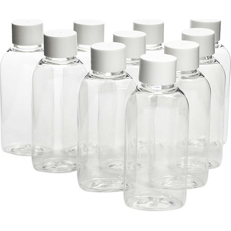 Flacone di plastica con tappo, 50 ml, 10 pezzi.