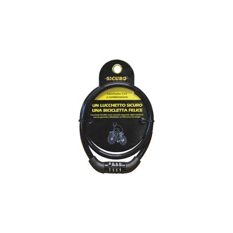 ANTIFURTO PER BICI CON COMBINAZIONE- - ø mm.8x65 cm. - 6 blister QUALITY