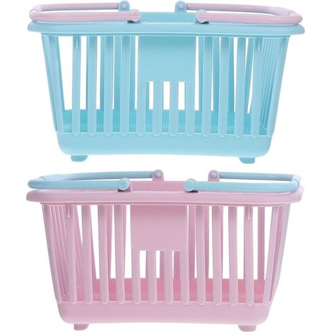 Lot de 2 mini paniers à jouets pour enfants, paniers à friandises avec poignée, paniers à œufs de Pâques, jeux de cuisine, petits paniers de rangement, jouets pour enfants, cadeaux de fête (1/5)