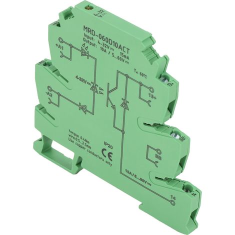 Module relais statique CC ultra-mince MRD-060D10ACT 6,2 mm, entrée 4-32 V CC, NON (1/5)