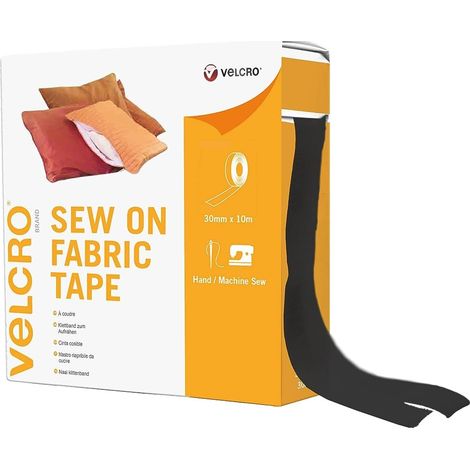 Banda di Velcro nera da cucire 50 mm x 10 m