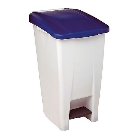 Poubelle 60 litres Rossignol rectangle à pédales bleue (1/5)