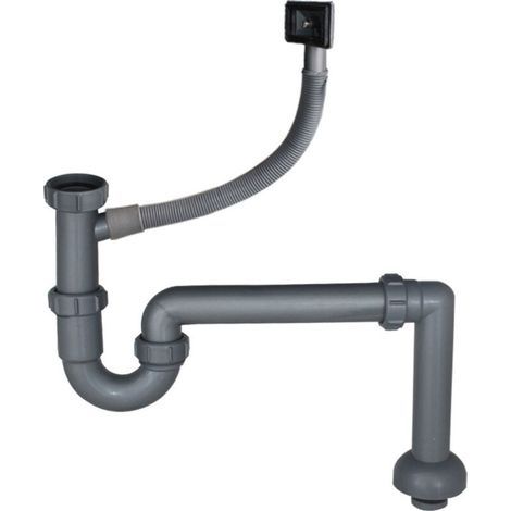 Küchenspülbecken mit einem Becken, mit unterirdischer Wasserleitung und Abflussrohr an einem Ende für das Becken, zerbrechlich.