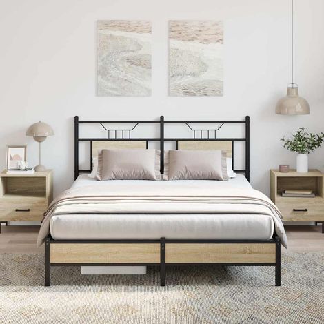 Cadre de lit sans matelas chêne sonoma 140x190 cm (1/5)