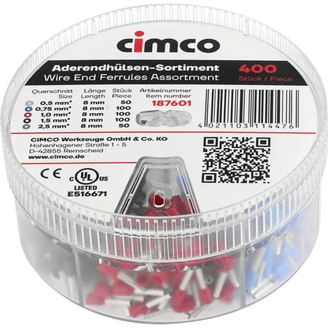 Cimco 187601 Aderendhülsen-Sortiment Teilisoliert 1 Set