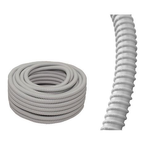 Fundas flexible gris de 16 mm para exterior 10 m – resistente a los UV – Brixo