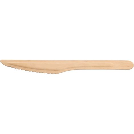 Couteau en bois FSC 16,5 cm - 3000 unités - Betik
