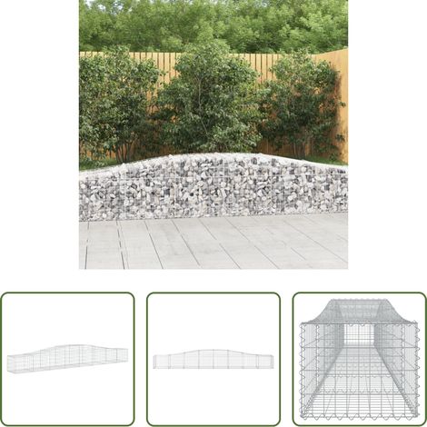 Barrières de jardin - Panier de gabions arqué 400x50x40/60 cm Fer galvanisé (1/5)