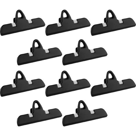Shine Home Lot de 10 pinces à collation en matériaux robustes pour garder les aliments bien rangés pour un rangement prolongé  Noir (1/5)