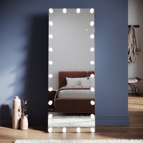 SONNI Standspiegel LED mit 3 Beleuchtungsmodi, Einstellbarer LED Beleuchtung, 26 Abnehmbare Leuchtmittel, Memory Funktion und LED Touch Schalter, 1600 x 600 x 20 mm (1/5)