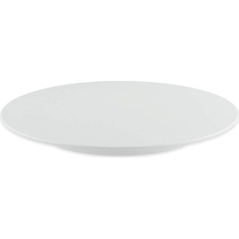 Plateau à gâteau en mélamine blanche, rond, diamètre 32 x 2,5 cm, avec pied fixe, plastique