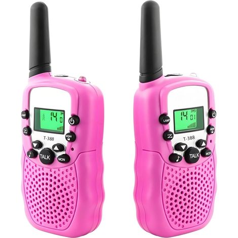 2-teiliges Kinder-Walkie-Talkie-Set – 3 km Reichweite, rosa Version