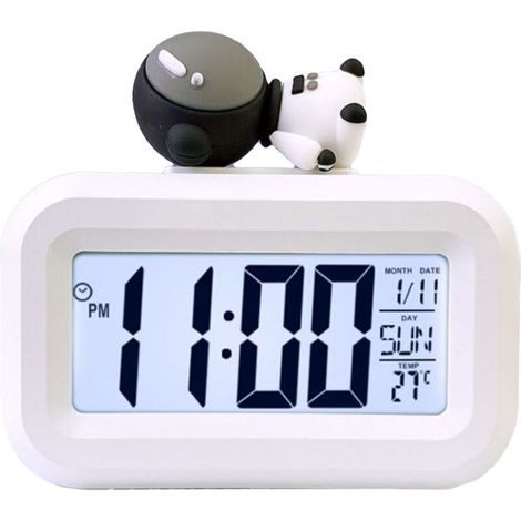 Electronic clock, cute cartoon LED screen, desktop alarm, data, calendar, temperature, Spaceman (1/5)