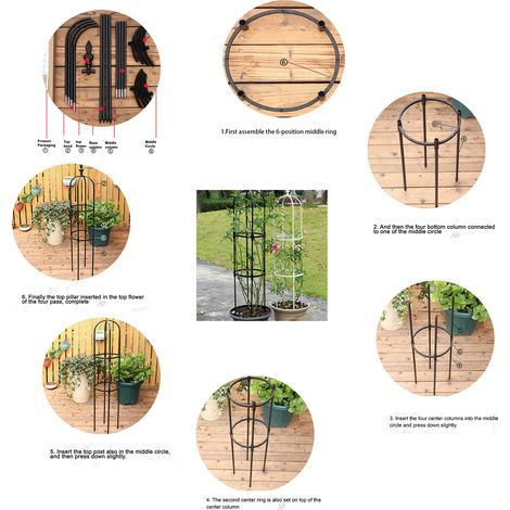 Obelisque de Jardin Solide et Innovant pour Plantes Grimpantes  Support Extérieur Polyvalent