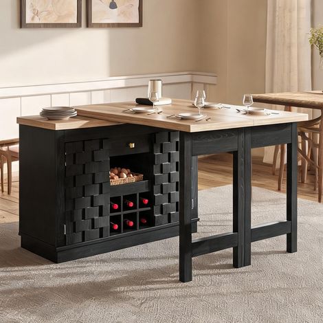 Buffet coloris noir en MDF 120 x 40 x 74,2 cm (1/5)