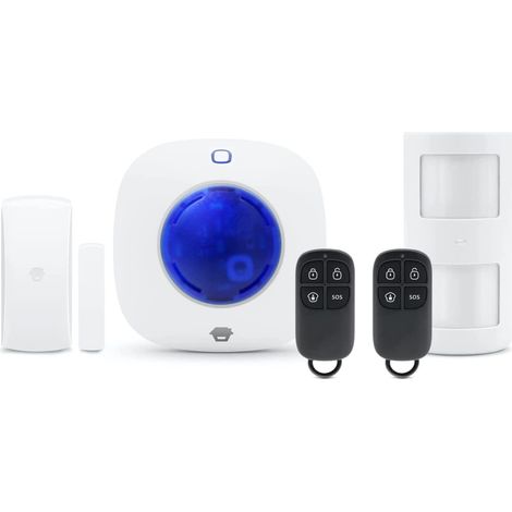 Sistema di Allarme con Sirena da Interni CG-105S - Antifurto per la Casa con Quadro Principale con Sensori di Movimento, Porte e Finestre - Telecomandi - Luce Stroboscopica Lampeggiante - Chuango (1/5)