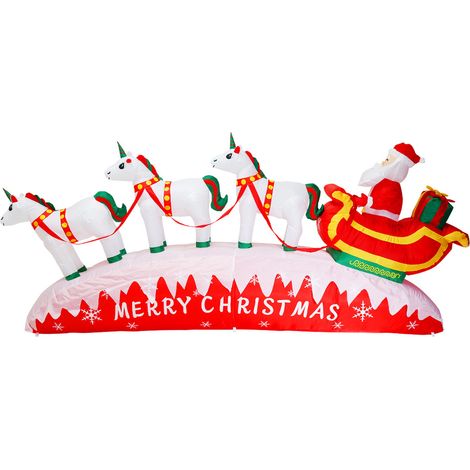 Décorations gonflables de Noël pour l'extérieur : Père Noël de 3,3 m avec lumières LED intégrées et souffleur d'air. Décoration idéale pour la cour, la pelouse, le jardin et les événements en extérieu (1/3)