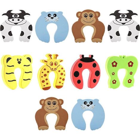 Lot de 10 butées de porte anti-pincement, motifs assortis, cales de protection en EVA pour la maison et l'hôtel.-1010cm (1/3)