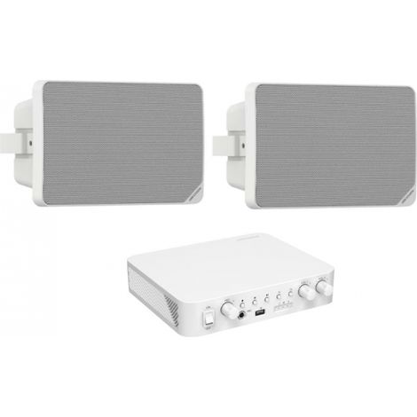 HIKVISION DS-QAE0KA60206-4 KIT AUDIO ANALOGICO PROFESSIONALE 60W 2 ZONE CON 4 DIFFUSORI DA SOFFITTO 6W – SISTEMA AUDIO 100V CON BLUETOOTH, USB E RCA