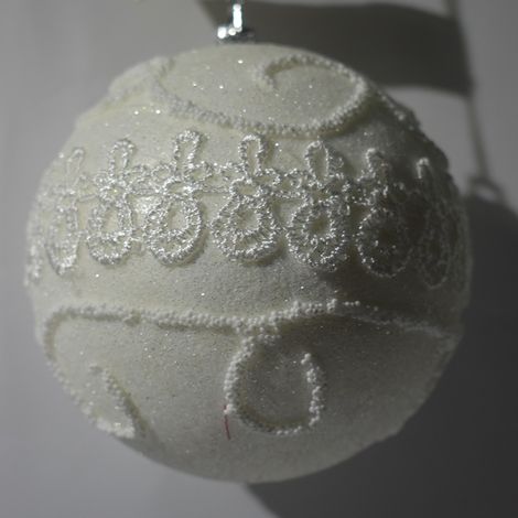 Palline in bianco da addobbi per albero di natale decorazioni natalizie cm10 (1/2)