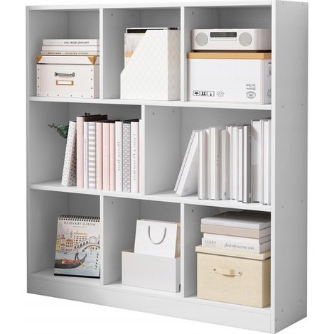 Offenes Regal, modern, weiß, Regal, Kommode, 8 Einlegeböden, 100 cm (1/5)