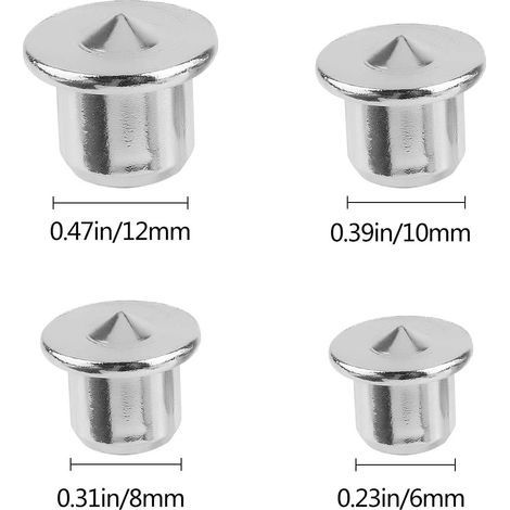 Zentrierpunkt, 16-teiliges Zentrierstift-Set, Rundstift-Zentrierwerkzeug, Rundstift-Positionierer – 6 mm, 8 mm, 10 mm, 12 mm (Silber) (1/4)