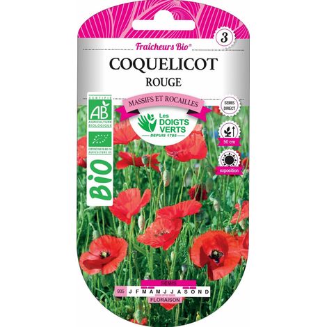 Graines coquelicot rouge BIO Les Doigts Verts