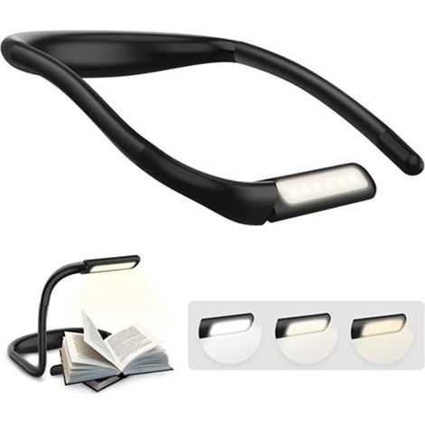 Lampe De Lecture - 1800mAh - LED Rechargeable - 3 Températures - Bras Flexibles - Pour Livre Et Bureau