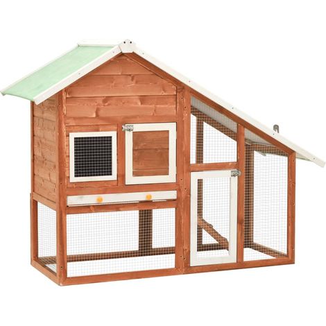 vidaXL Conigliera 140x63x120 cm Legno Massello di Abete