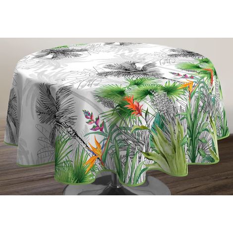 Le linge de Jules Tovaglia Antimacchia Flore di paradiso - Rotonda 160 cm (1/3)