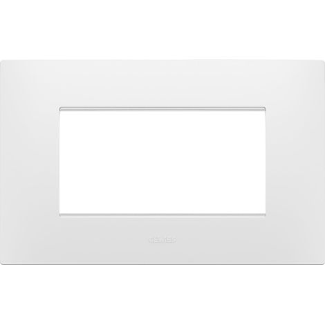 PLAQUE EGO RECTANGULAIRE 4P BLANC SATIN GEWISS GW16004PW