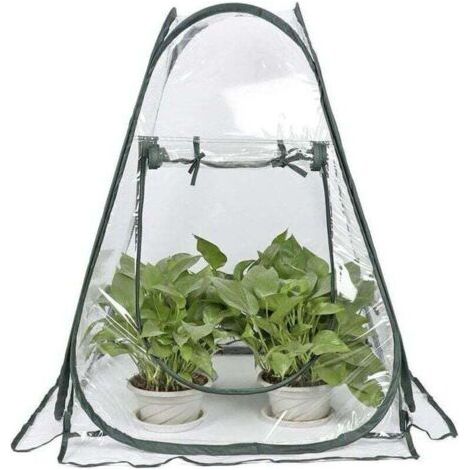 Mini Serre Pop Up - Petite Tente D'hivernage Pour Plantes - Pot De Fleurs - Mini Serre - Protection Hivernale Pour Plantes (70 X 70 X 80 Cm) (1/4)