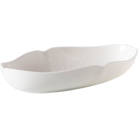Table Passion - Plat ovale Dahlia blanc 28x15 cm (1/4)