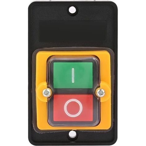 Commutateur à Bouton Poussoir, AC220V / 380V 10A Bouton Poussoir Étanche Interrupteur Sécurité Interrupteur à Bouton-Poussoir ON/OFF pour Machines Textiles d\'Équipement Mécanique (1/4)