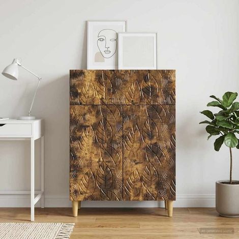 vidaXL Buffet Chêne fumé 66 x 34,5 x 90 cm Bois d'ingénierie (1/5)