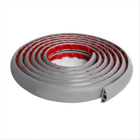 Selbstklebender Kabelschutz für den Boden, grauer Kabelschutz für elektrische Leitungen, selbstklebende Kabelabdeckung, Kabelkanal, robuster Fußgängerschutz (1/5)